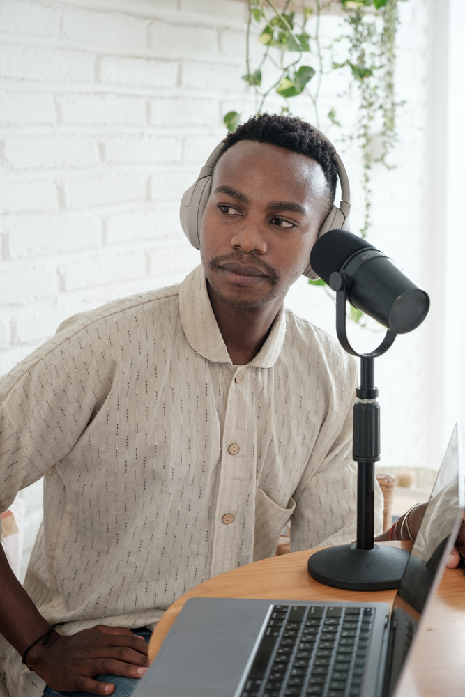 Portrait of a Male Podcast Host